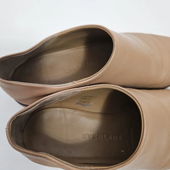 Everlane Modern Babo Mule Flats Slip On Leather Size 7 Pointy Toe Beige - Picture 6 of 7